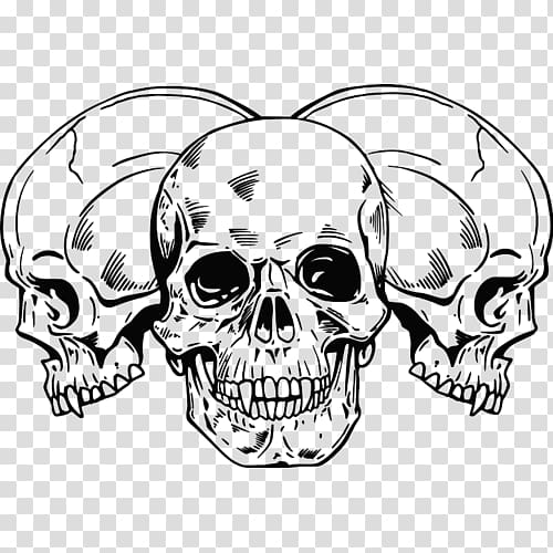 Tattoo Human skull symbolism Drawing Skeleton, skull transparent background PNG clipart
