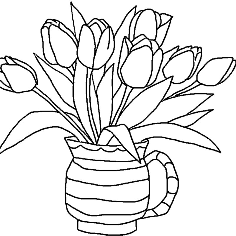 Coloring book Tulip Flower Child Adult, flowers drawing for kids transparent background PNG clipart