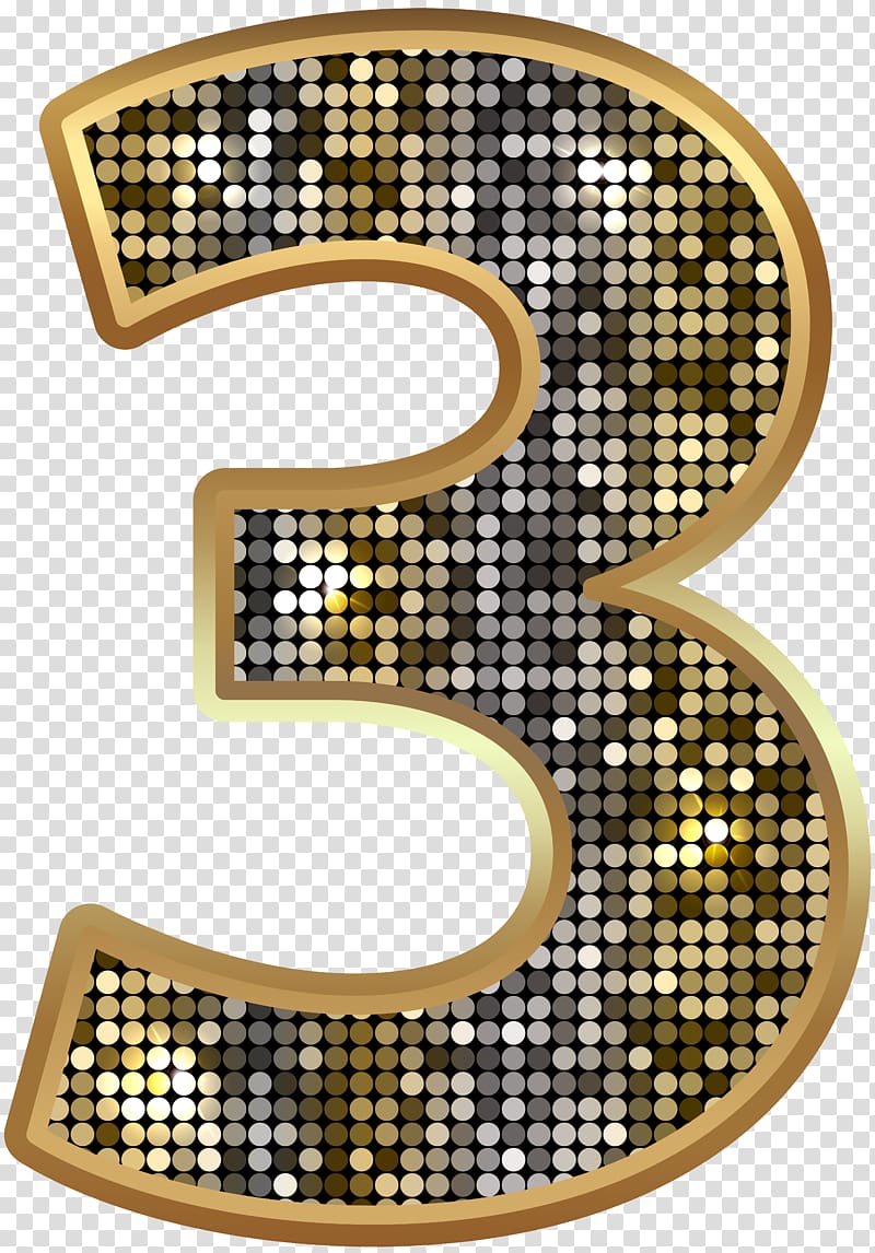 Number Paper clip Blog , Number 3 gold transparent background PNG clipart