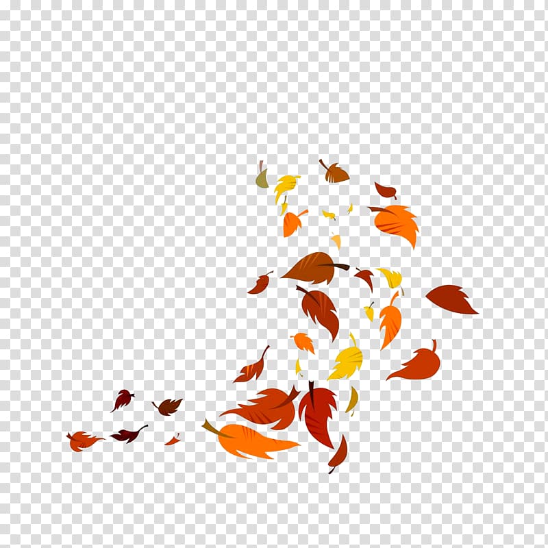 leaves illustration, Leaf, Leaves falling in the wind transparent background PNG clipart