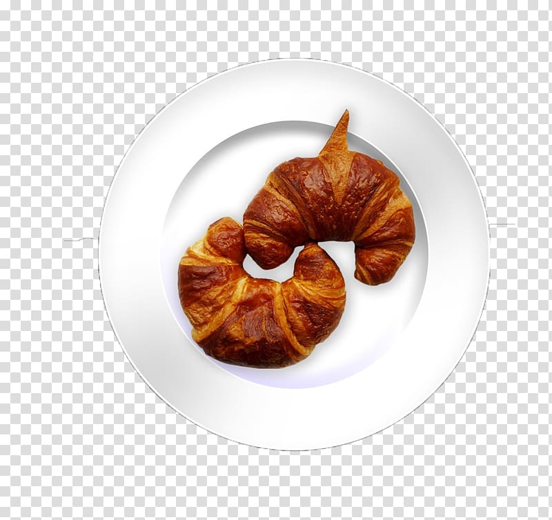 Breakfast Organic food Puff pastry Buffet, 2 croissant transparent background PNG clipart