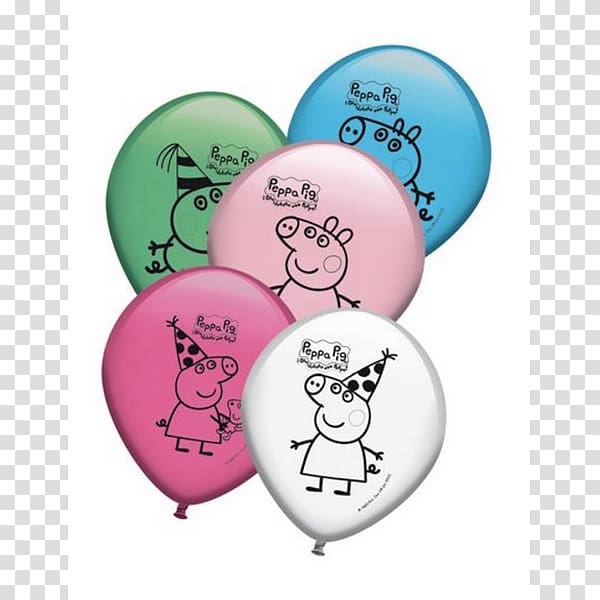 Toy balloon Party George Pig Birthday Paper, year end summary decoration transparent background PNG clipart