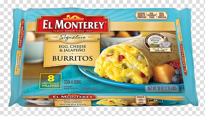 Vegetarian cuisine Burrito Chimichanga Taquito Breakfast, Eggs breakfast transparent background PNG clipart