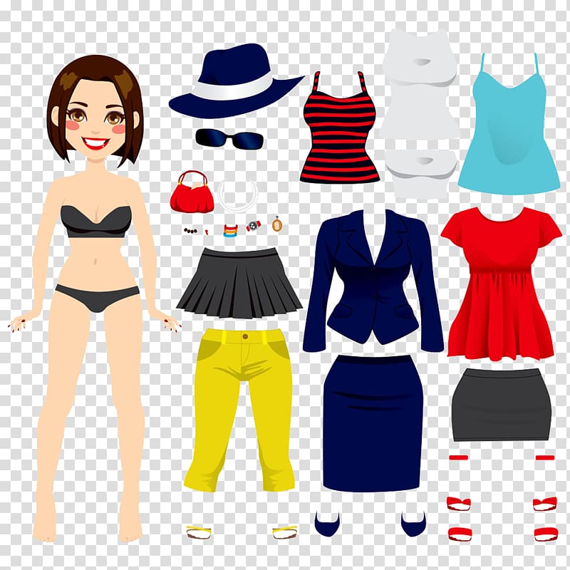 Paper doll Clothing , Vocational Women Fashion transparent background PNG clipart