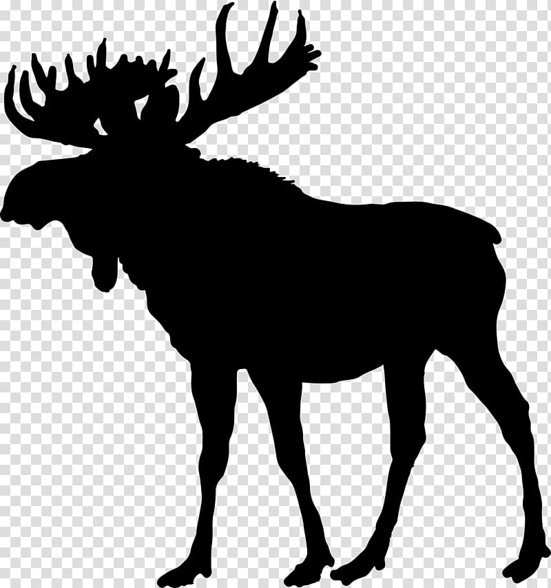 moose illustration, Moose Silhouette Deer , animal silhouettes transparent background PNG clipart