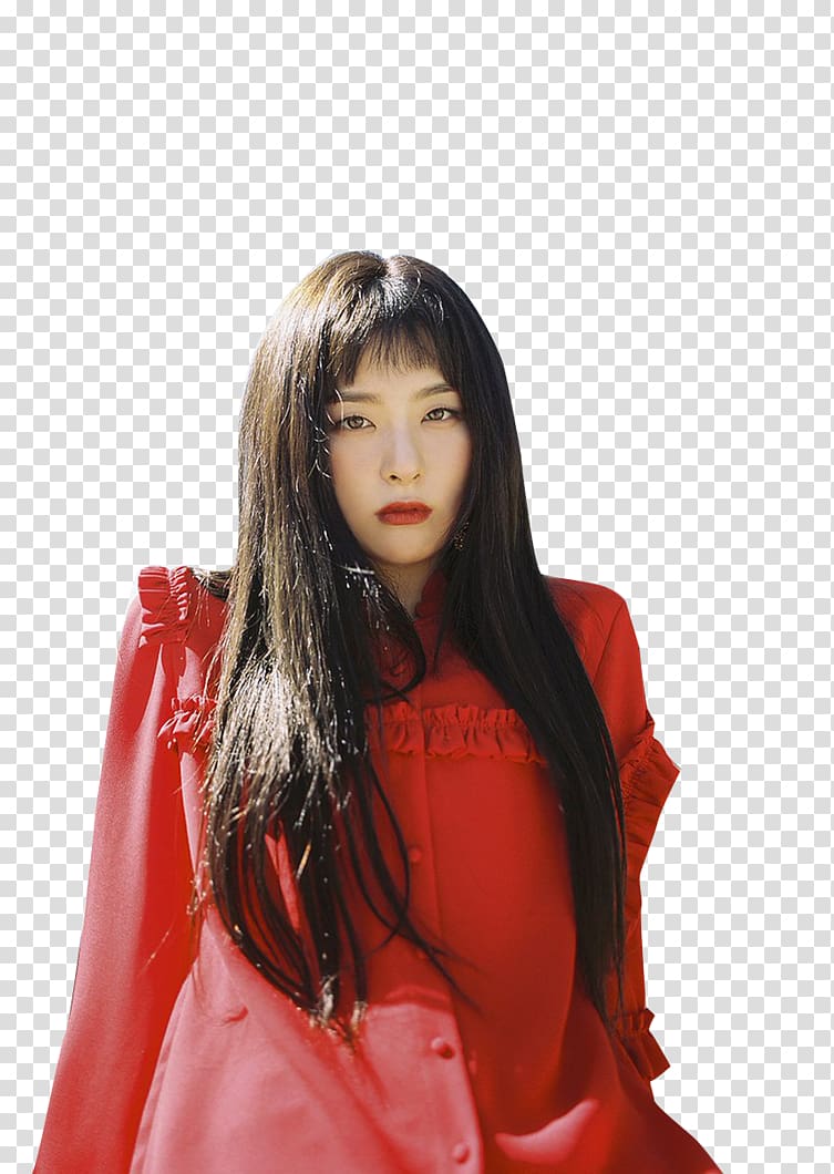woman in red button-up long-sleeved top, SEULGI Red Velvet Peek-A-Boo Perfect Velvet Look, red velvet transparent background PNG clipart