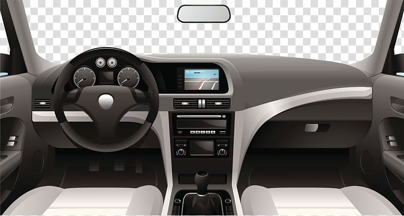 black car steering wheel, Car Cockpit Dashboard Illustration, Car cockpit transparent background PNG clipart