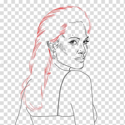 Drawing Portrait Line art, angelina jolie transparent background PNG clipart