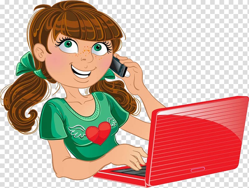 Mobile Phones Woman , Girl on the phone transparent background PNG clipart