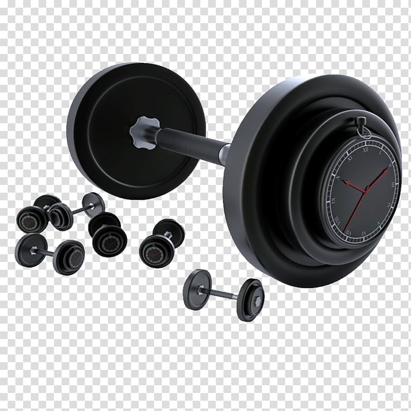 Barbell Bodybuilding Olympic weightlifting Dumbbell Sports equipment, Black barbell transparent background PNG clipart