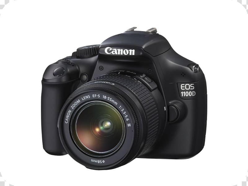 Canon EOS 1100D Canon EOS 600D Canon EOS 300D Canon EOS 1000D Canon EF-S 18–55mm lens, Camera transparent background PNG clipart