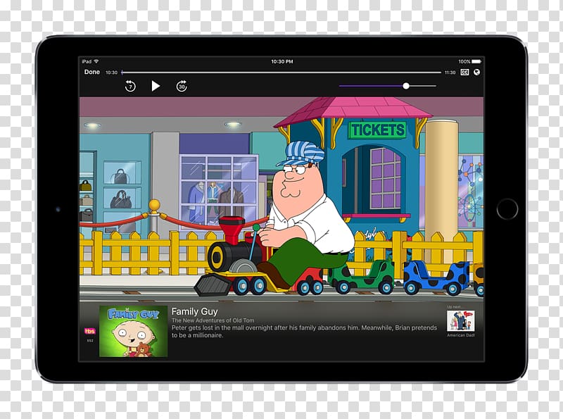 Peter Griffin Display device iOS Multimedia The New Adventures of Old Tom, ipad 3 transparent background PNG clipart