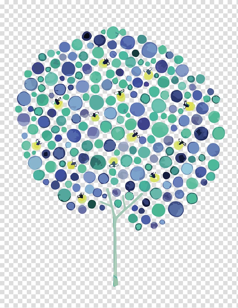 Watercolor painting Paper Art Printmaking, wave point tree transparent background PNG clipart