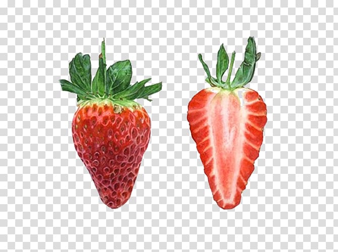 Strawberry Tart Watercolor painting, Red strawberry transparent background PNG clipart