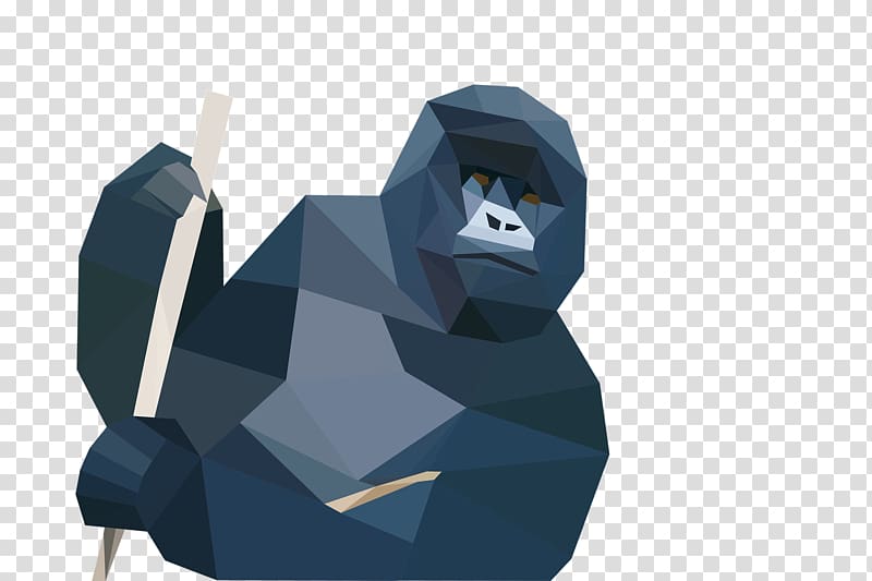 Gorilla Ape Low poly Illustration, orangutan transparent background PNG clipart
