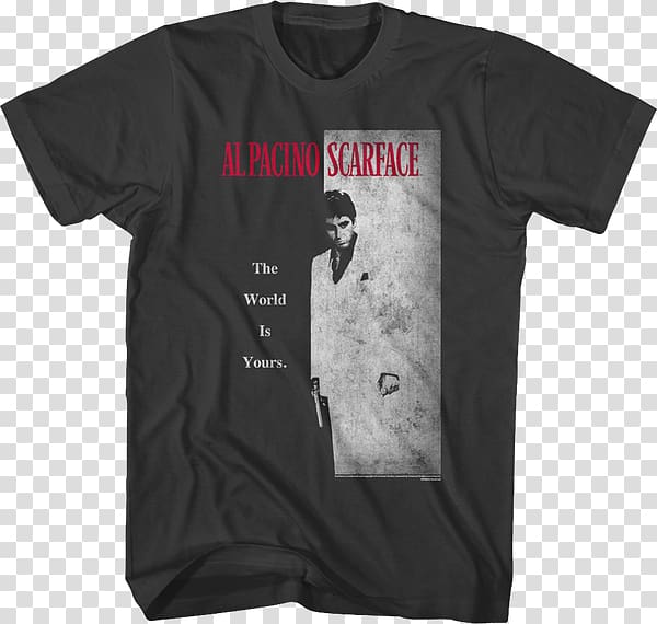 T-shirt Tony Montana Clothing Scarface: The World Is Yours, T-shirt transparent background PNG clipart