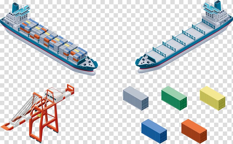 Intermodal container Container ship Port Cargo ship Crane, shipping port container transparent background PNG clipart