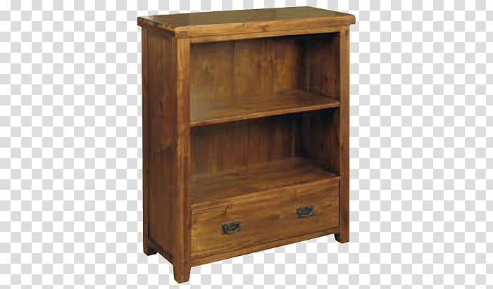 Furniture of America Liverpool Mission Style 5-Shelf Bookcase, Antique Oak Finish Drawer, low bookcase transparent background PNG clipart