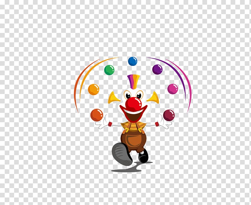 brown and white clown illustration, Clown Circus Juggling Drawing, circus transparent background PNG clipart