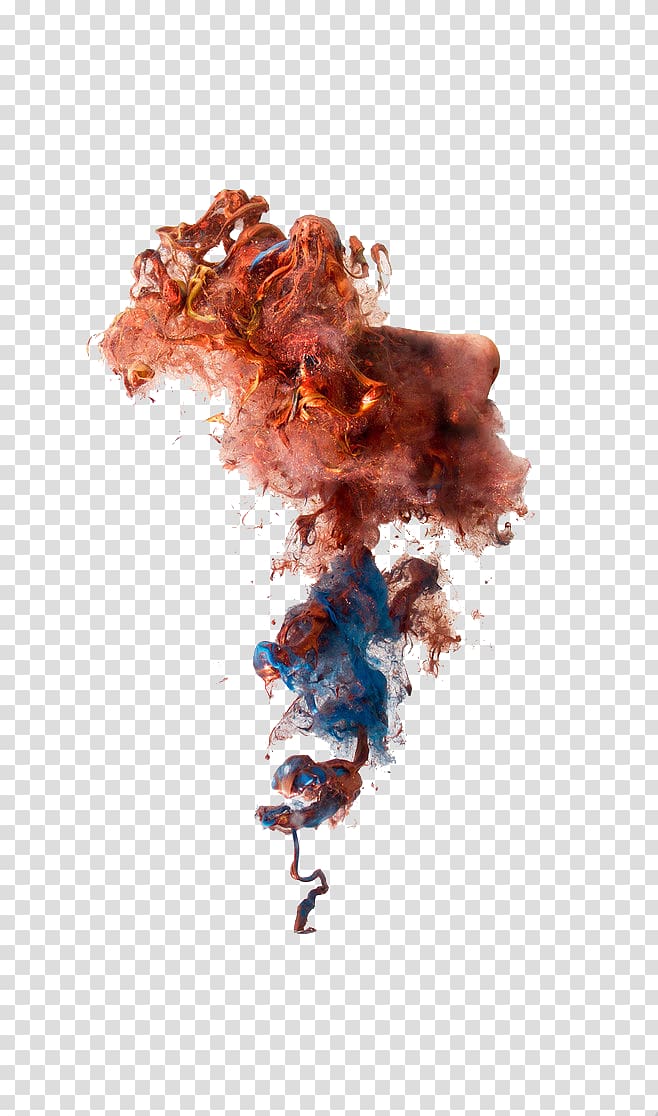 Smoke bomb Colored smoke Smoke grenade, Creative color smoke effects, brown and blue art transparent background PNG clipart
