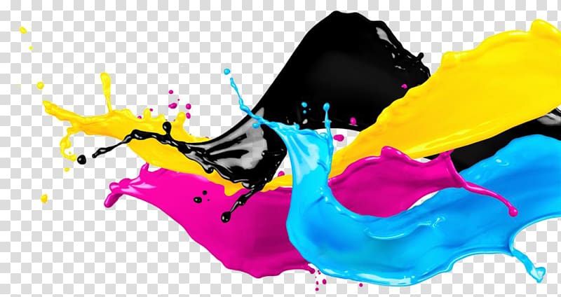 splashed colors illustration, Printing Printer Graphic arts, printer transparent background PNG clipart