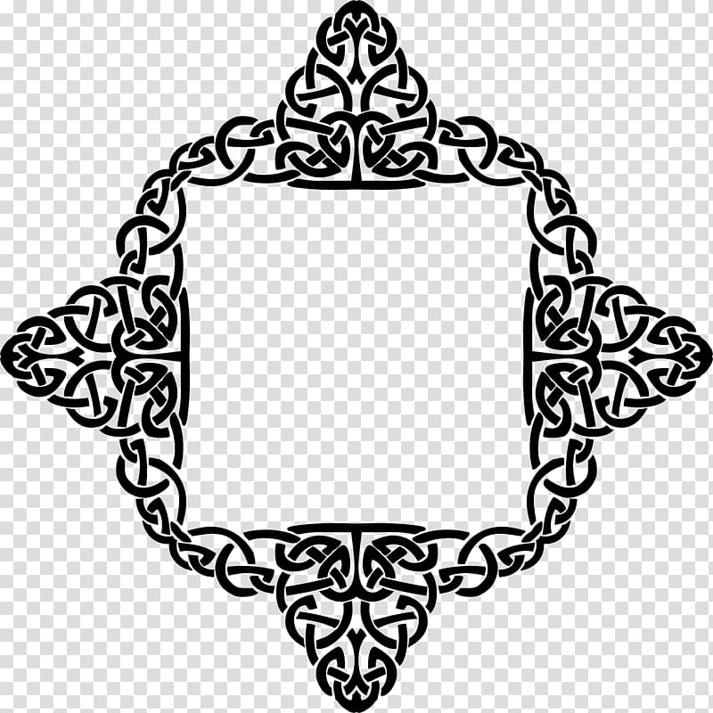 Line art Celtic knot , frame ornament transparent background PNG clipart