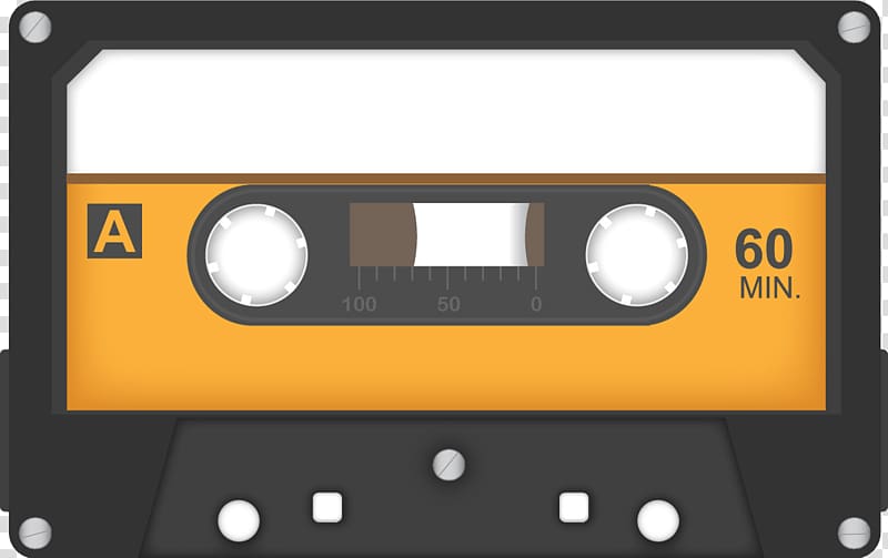 60 min. cassette tape, Vintage Audio Cassette transparent background PNG clipart