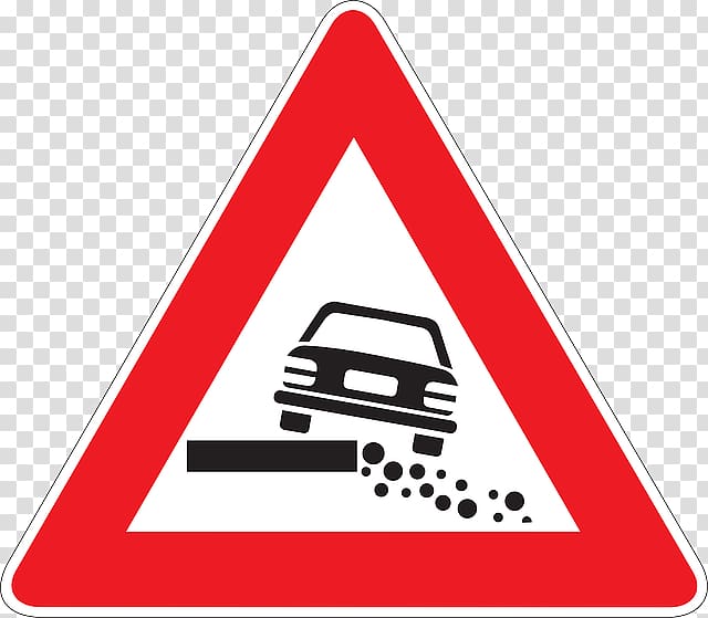 Loose chippings Traffic sign Road Warning sign, Travel Signage transparent background PNG clipart
