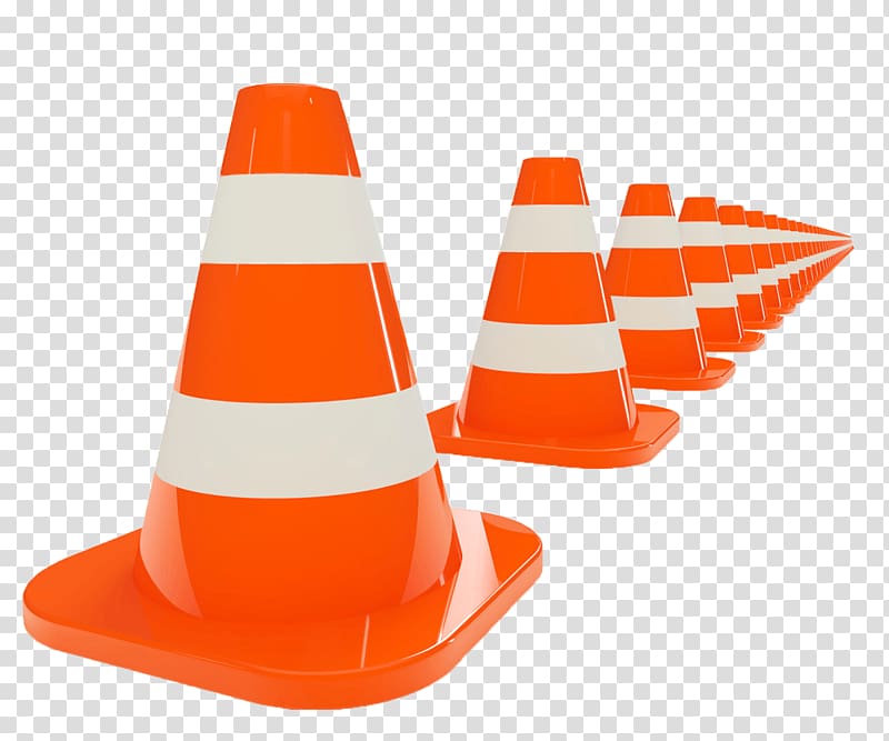 orange-and-white traffic cones, Traffic Cone Line Illustration transparent background PNG clipart