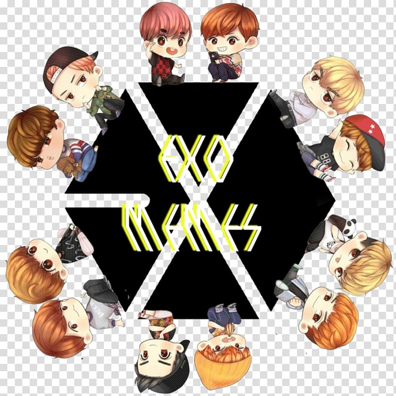 EXO K-pop Logo , Exo Chibi transparent background PNG clipart
