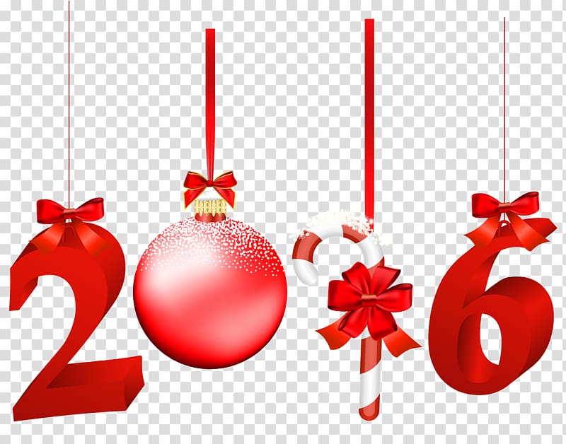 2016 template, Christmas New Year , 2016 Red transparent background PNG clipart