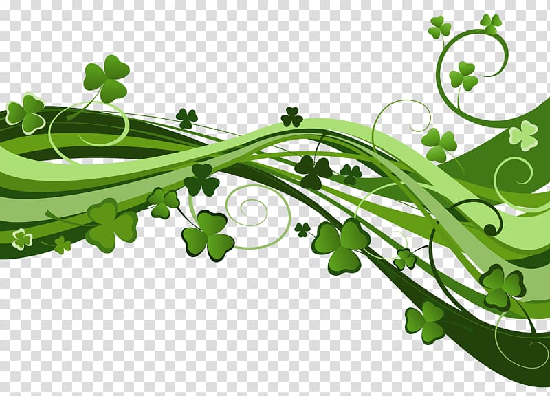 clover waves ribbon green transparent background PNG clipart