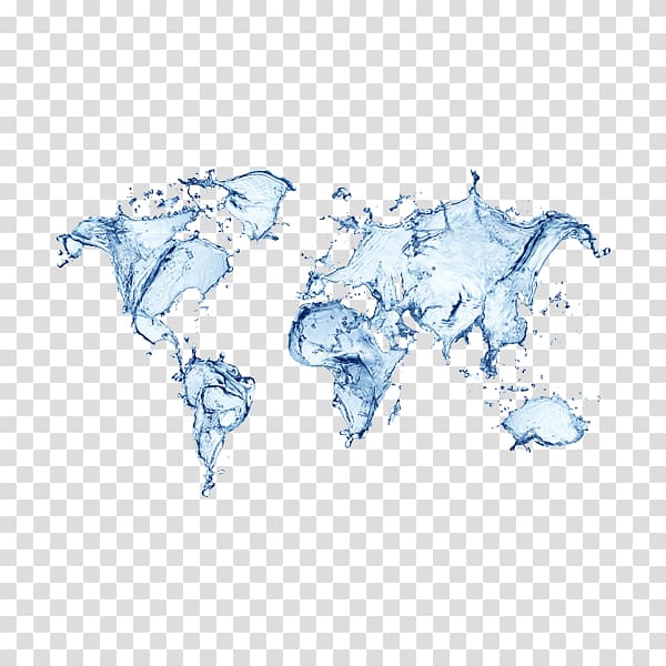 World Water Day Globe World map, Blue drops element sprint transparent background PNG clipart