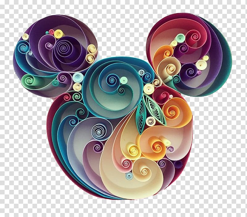 vines , Paper craft Quilling Art, Paper Art Mickey Mouse transparent background PNG clipart