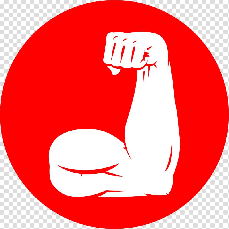 Muscle Arm Bodybuilding Icon, Fitness slimming red Icon transparent background PNG clipart