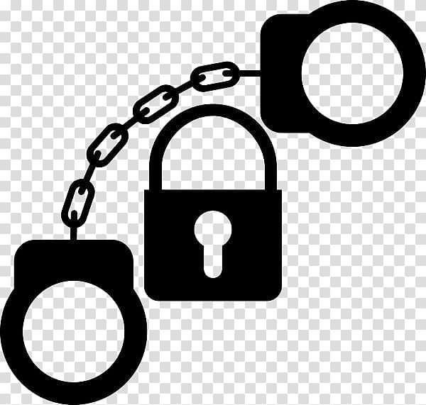 Drawing Symbol Illustration, Black hand painted handcuffs and locks transparent background PNG clipart