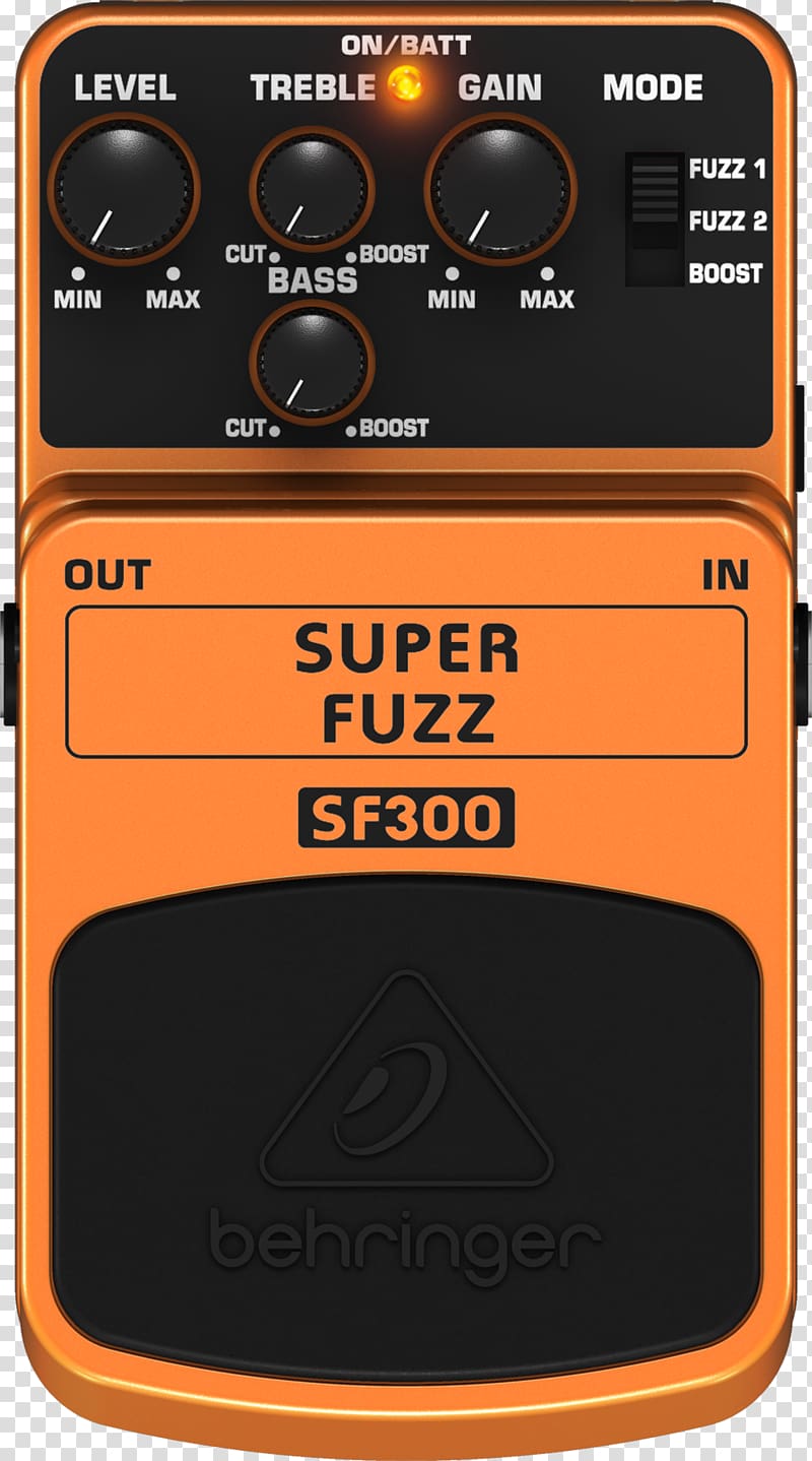 Distortion Effects Processors & Pedals Fuzzbox Univox Super-Fuzz BEHRINGER SF300, electric guitar transparent background PNG clipart