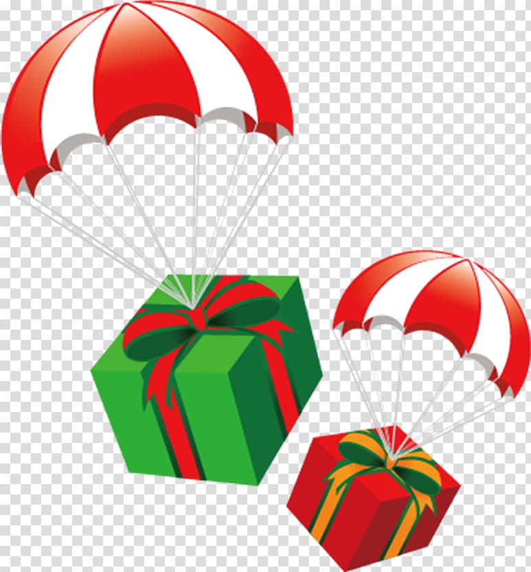 Gift Cartoon Parachute, gift transparent background PNG clipart