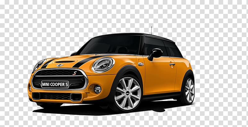 yellow Mini Cooper, Mini Cooper Bmw transparent background PNG clipart