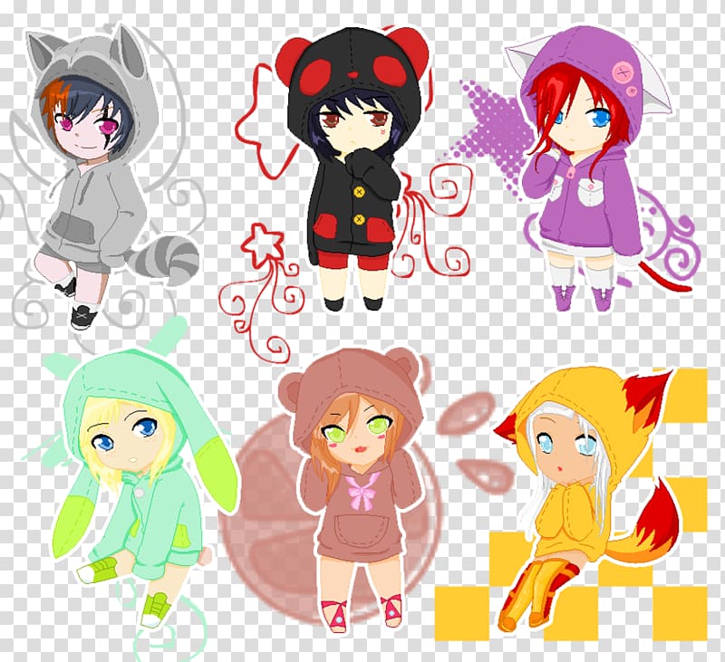 Hoodie Chibi Anime Friends, Chibi transparent background PNG clipart