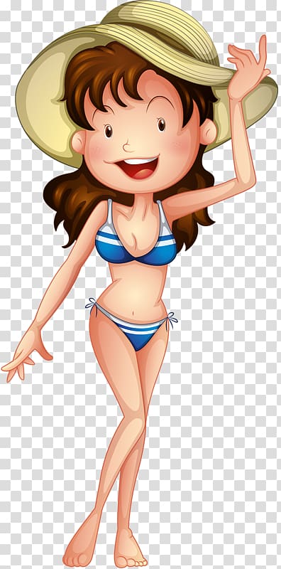 Beach , Hat girl transparent background PNG clipart