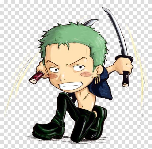 One Piece Roronoa Zoro illustration, Roronoa Zoro Monkey D. Luffy Vinsmoke Sanji Nami One Piece, One Piece Chibi transparent background PNG clipart