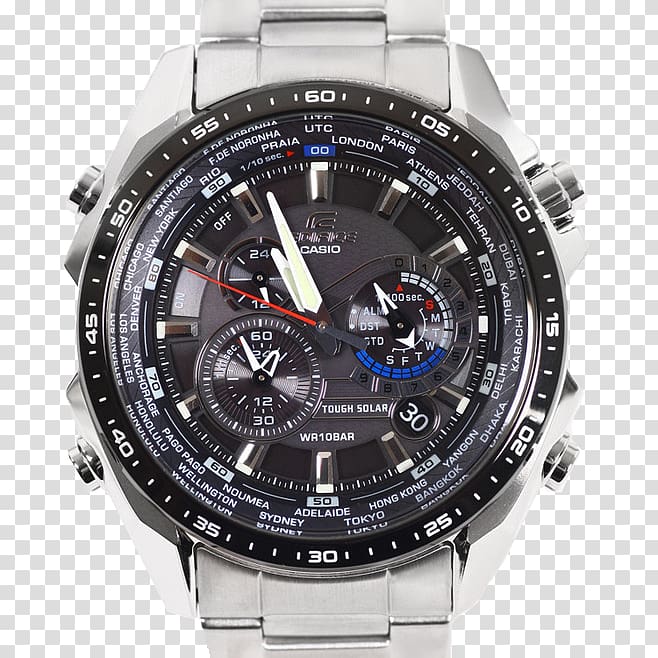 Watch Casio Edifice Strap Chronograph, Creative watches transparent background PNG clipart