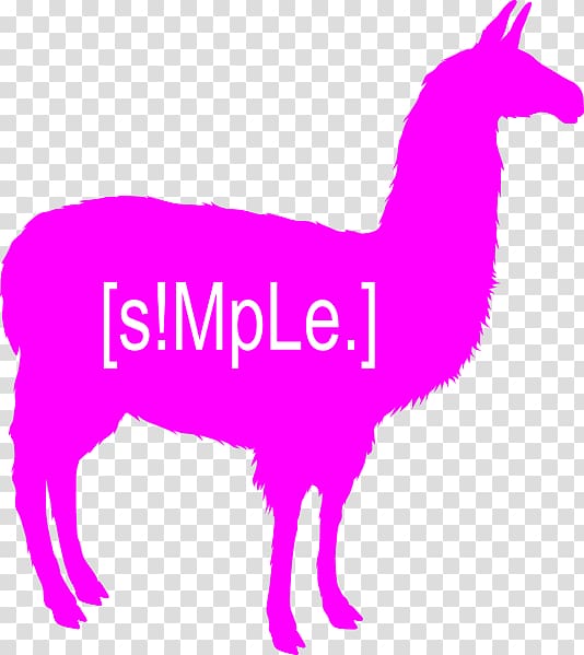 Llama Alpaca Silhouette , pink neon word transparent background PNG clipart