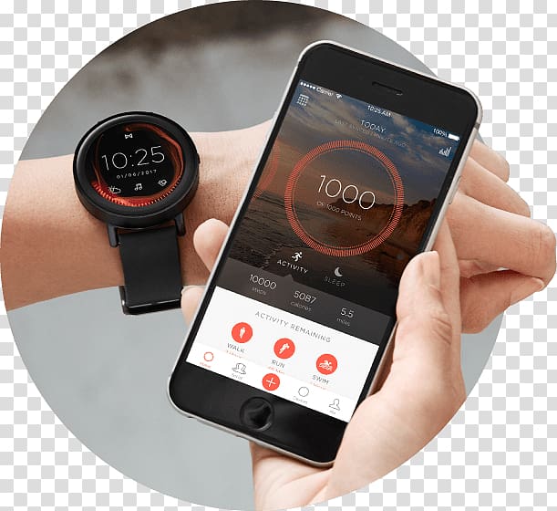 Misfit Vapor Smartwatch Moto 360 iPhone 8, watch transparent background PNG clipart