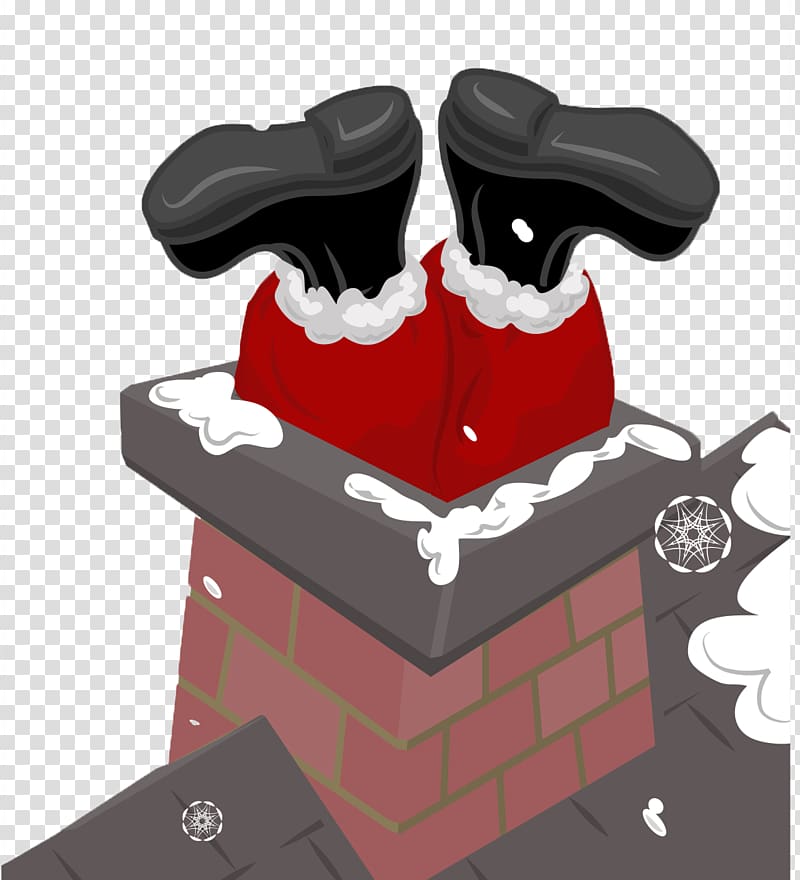Santa Claus Santas stuck Chimney , Santa\'s chimney drill transparent background PNG clipart