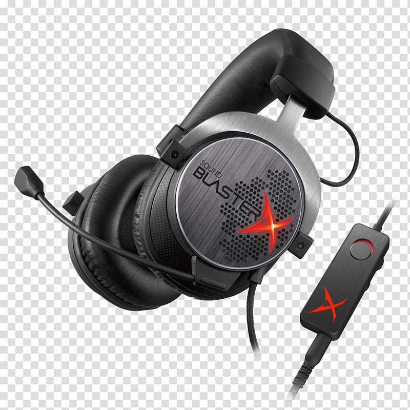 Creative Technology Creative Sound BlasterX H7 Headphones Sound Cards & Audio Adapters Creative Sound BlasterX H7 Gaming 7.1 Headset für PC, MAC, Android, iOS, PS4, XBOX ONE Creative Labs, headphones transparent background PNG clipart