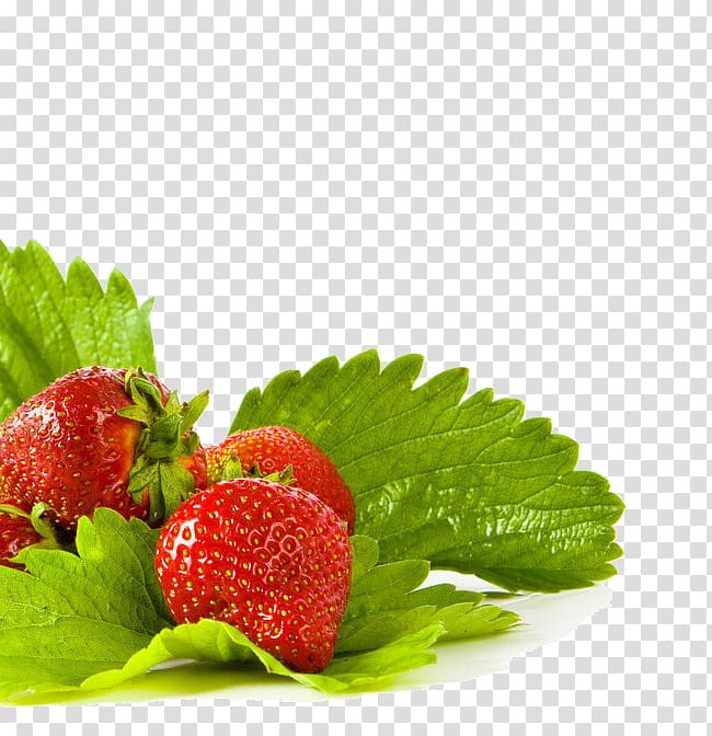 Strawberry Food Menu, Strawberry with leaves transparent background PNG clipart