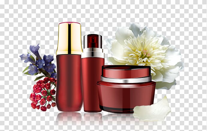 Cosmetics Lotion Skin care, Floral decorative cosmetics bottles transparent background PNG clipart
