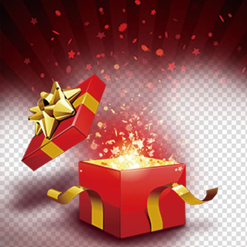 red gift box , Gift Gratis, Open the gift box transparent background PNG clipart